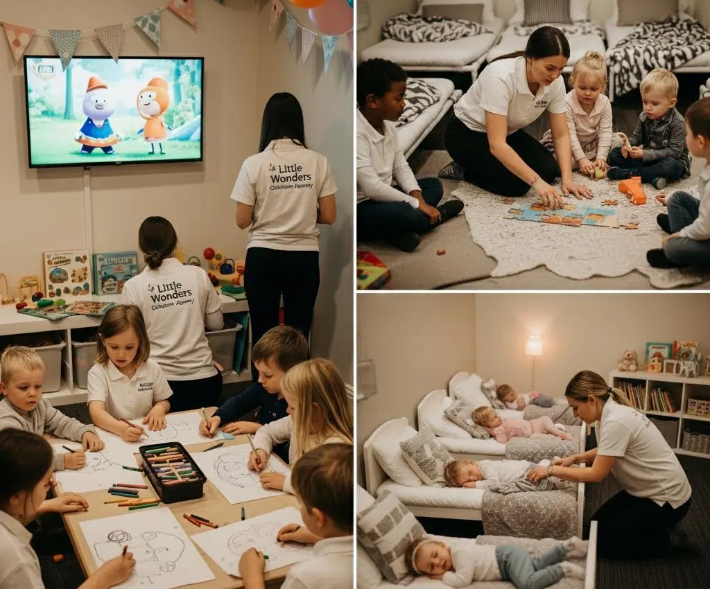Espace enfants supervisé — jeux, coin calme et animations